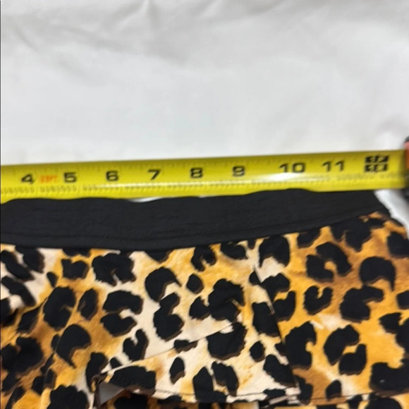 Tan and Brown Mini Bubble Skirt with Ruffled Tiers - Picture 3 of 4